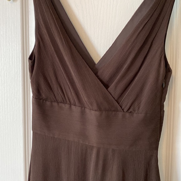 JCrew Brown Crepe Silk Dress 00 - Picture 4 of 6